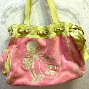 Juicy Couture terry cloth and leather bag